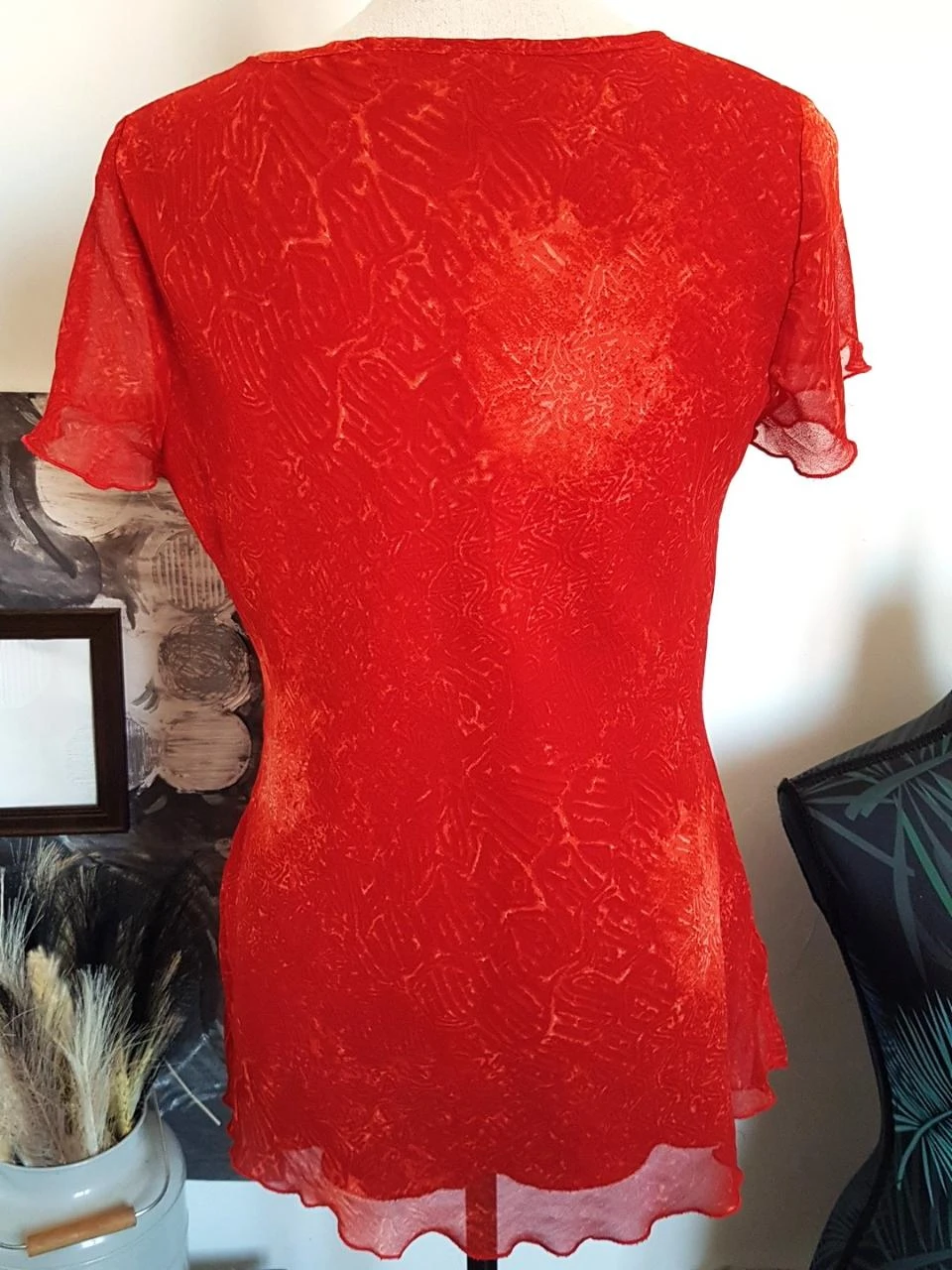 ❤️ Textured red Celaia voile tunic – Size 40 – photo 3